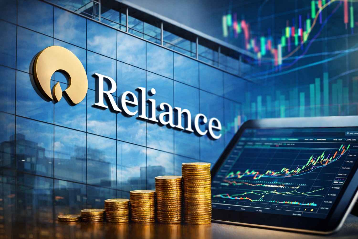 Reliance Industries Q3 results represented through corporate visuals and financial performance indicators