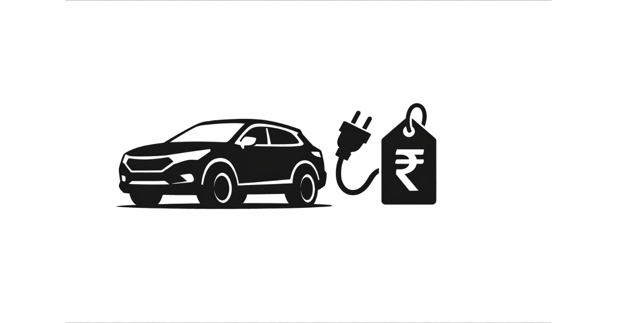 Minimal flat vector illustration of a modern SUV silhouette in high contrast, isolated on a white background, symbolizing upcoming vehicle launches in India.